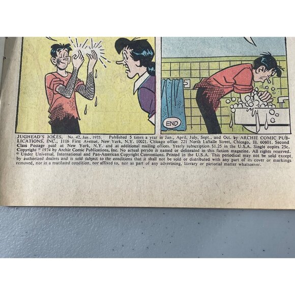 Archie Comics Jugheads Jokes #42 January 1975 Series Vintage Bagged Boarded - Picture 4 of 7